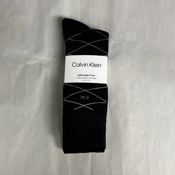 Calvin Klein Other - New Calvin Klein Socks 4 Pairs Men’s Lightweight Crew Pattern Casual Preppy Sock